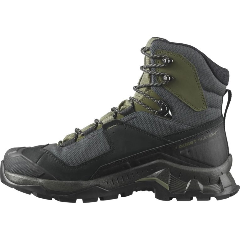 Botas Montaña Salomon Quest Element GTX Hombre Negros Verde Oliva | MX ONUC243